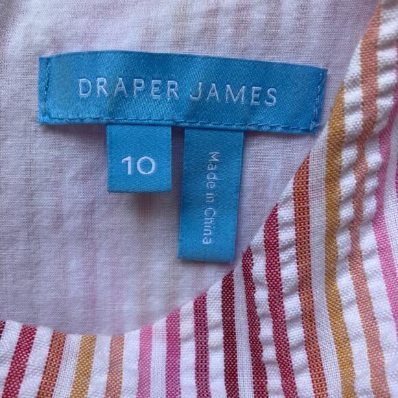 Draper James Chevron Print Midi Dress Size 10 Pockets Vacation Twee - Picture 5 of 6